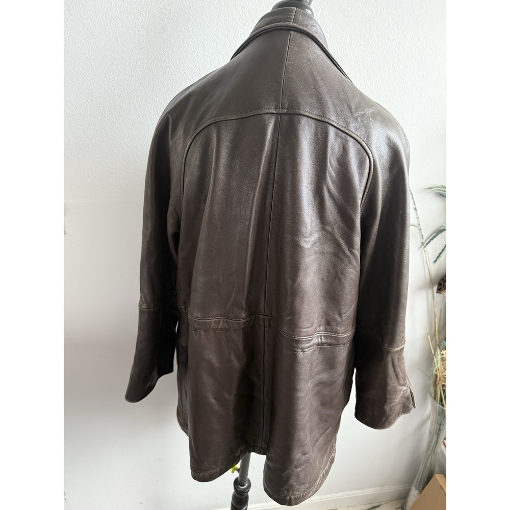 Talbots‎ Men's L Brown Leather Jacket Rare Item Nice Soft Leather Large
